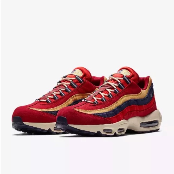 New Nike Men's Air Max 95 Premium Shoes Men red - Picture 2 of 8